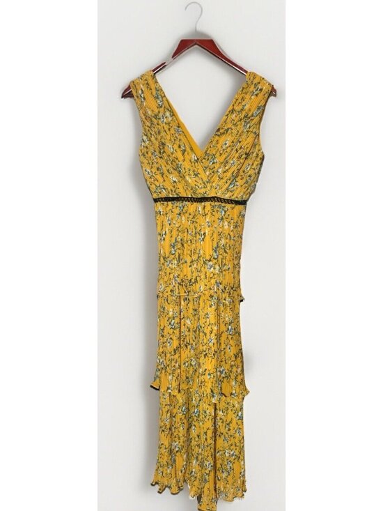 Lulus Dresses & Skirts - Lulus XS Cascading Yellow Floral Print Spring Cottagecore  Maxi Tiered  Dress. K